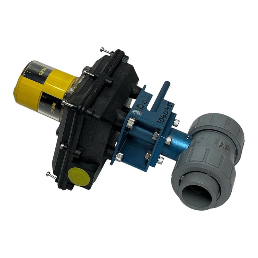Asahi 1" Type-21 Ball Valve Westlock 1040 Monitor 79P Pneumatic Actuator - NSNP