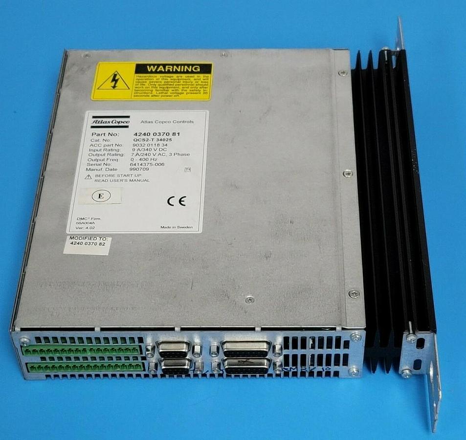 Used ATLAS COPCO 4240-0370-82 SERVO DRIVE 9A/340VDC 7A/240VAC 3PHASE