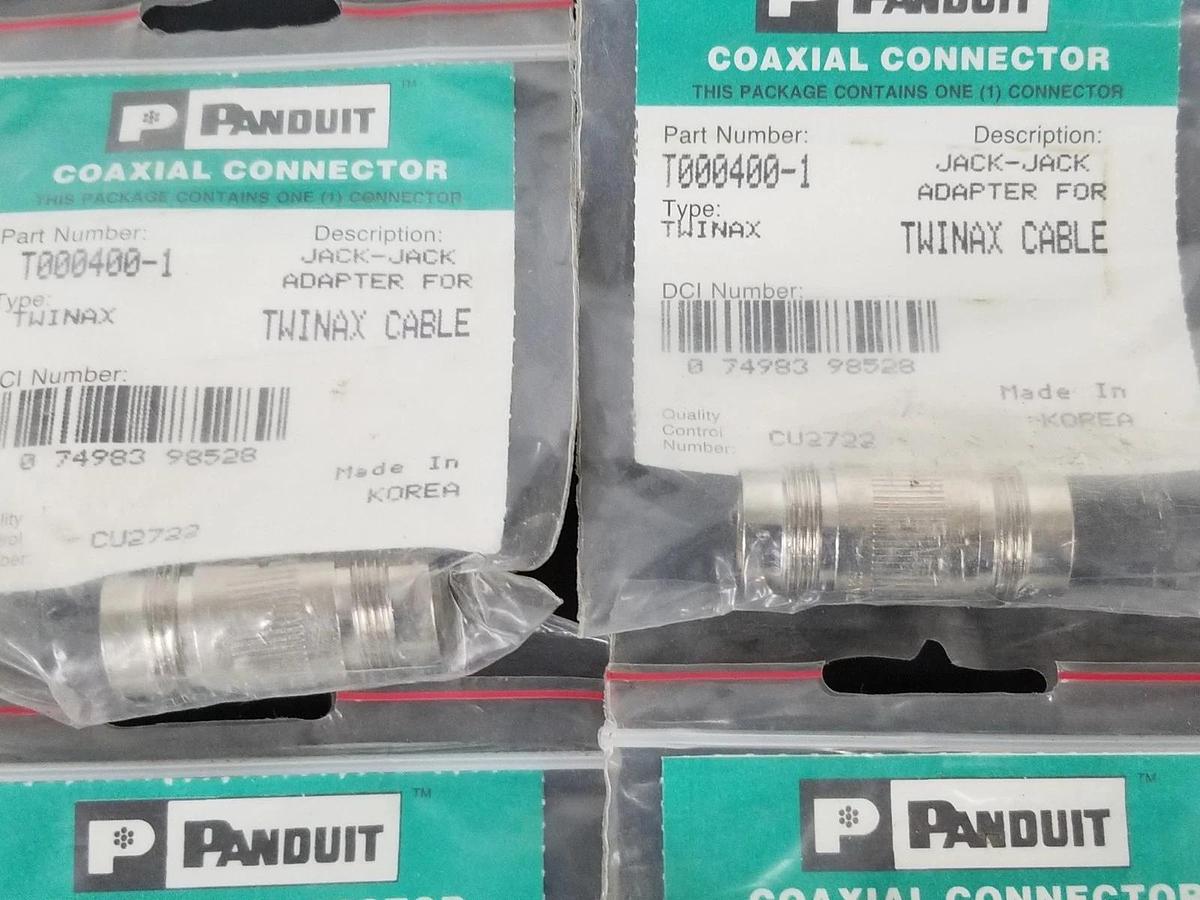 Used LOT OF 4 NEW PANDUIT TWXFTWXFS11-1 COAXIAL CONNECTORS T000400-1