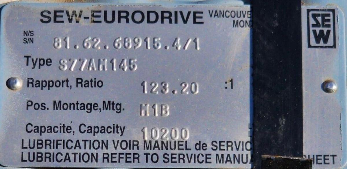 Used NEW SEW-EURODRIVE S77AM145 GEARBOX REDUCER 123.20:1 RATIO