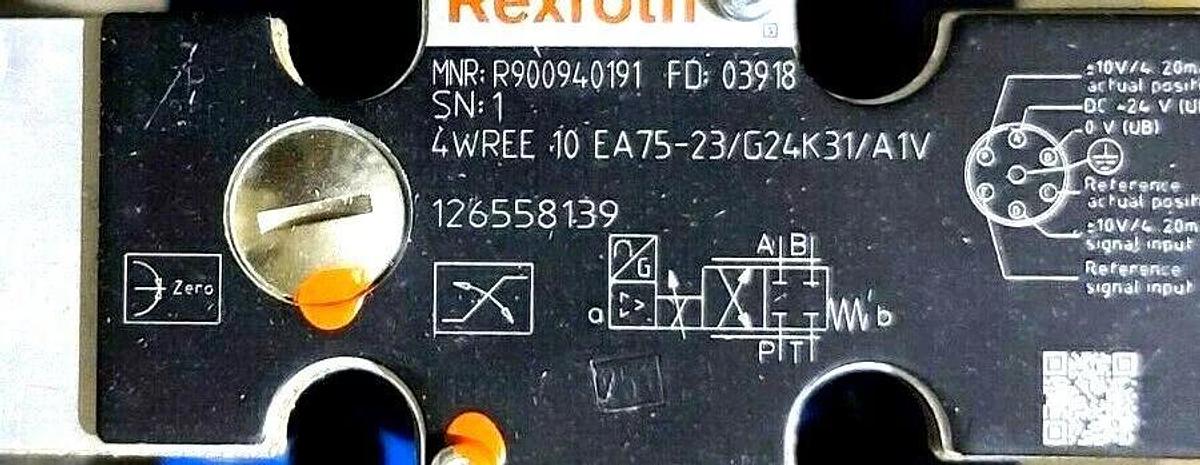 Bosch Rexroth 4WREE10EA75-2X/G24K31/A1V | R900940191 Proportional Valve 24V NSNP