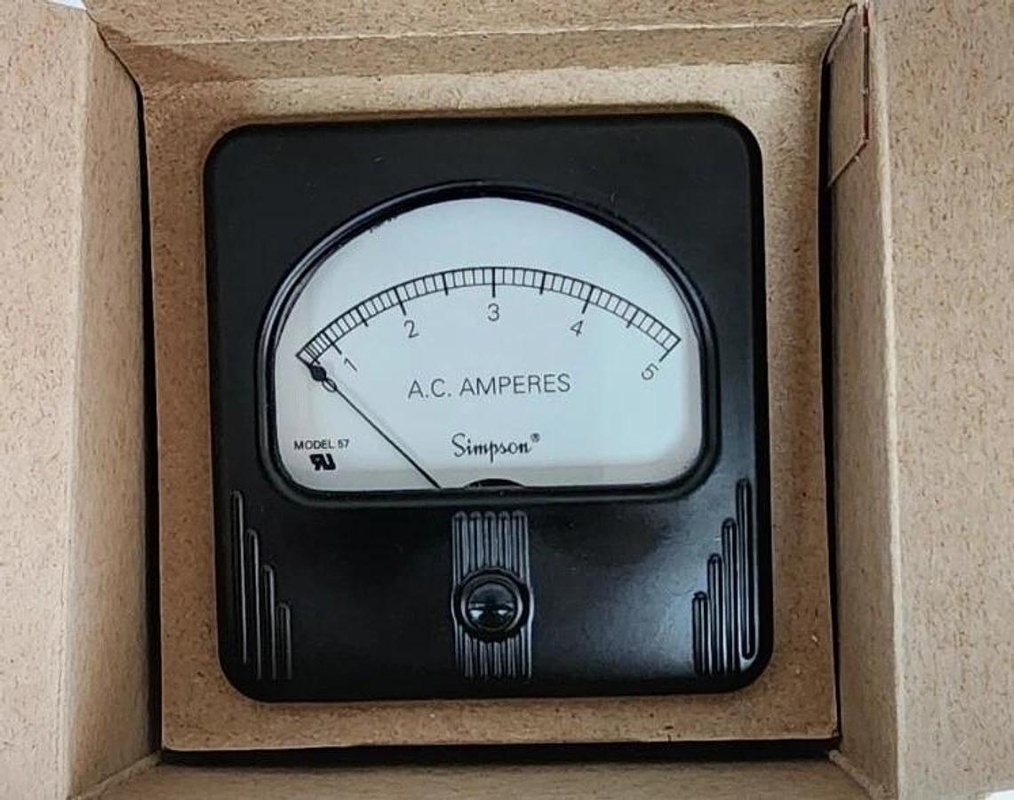 Used NIB SIMPSON TYPE: 57 TIME METER 0-5 AC AMPERS