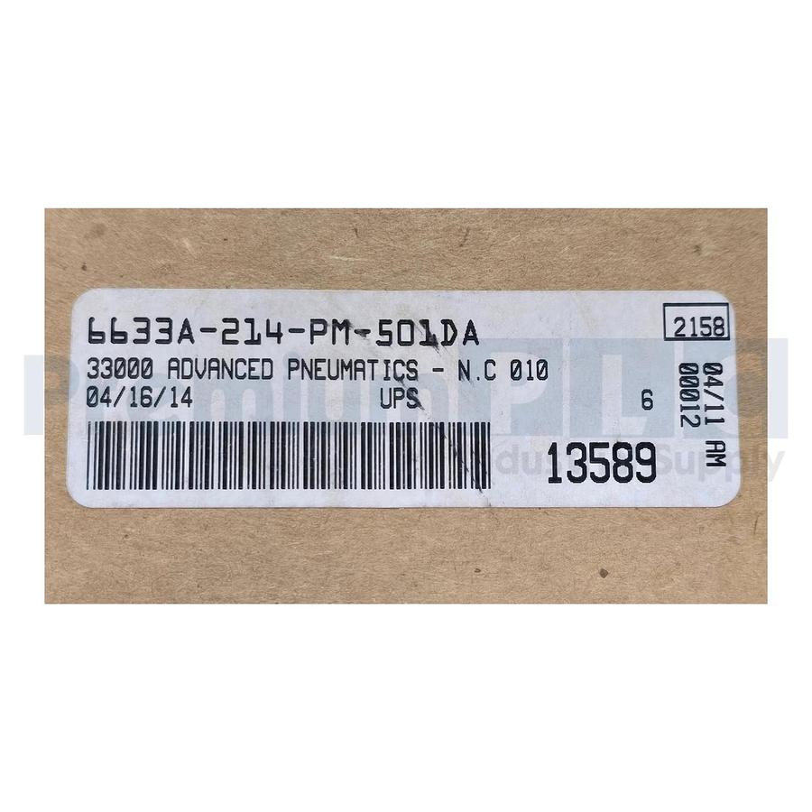 Used MAC 6633A-214-PM-501DA / 6633A214PM501DA SOLENOID VALVE 24VDC 6W COIL NSFS