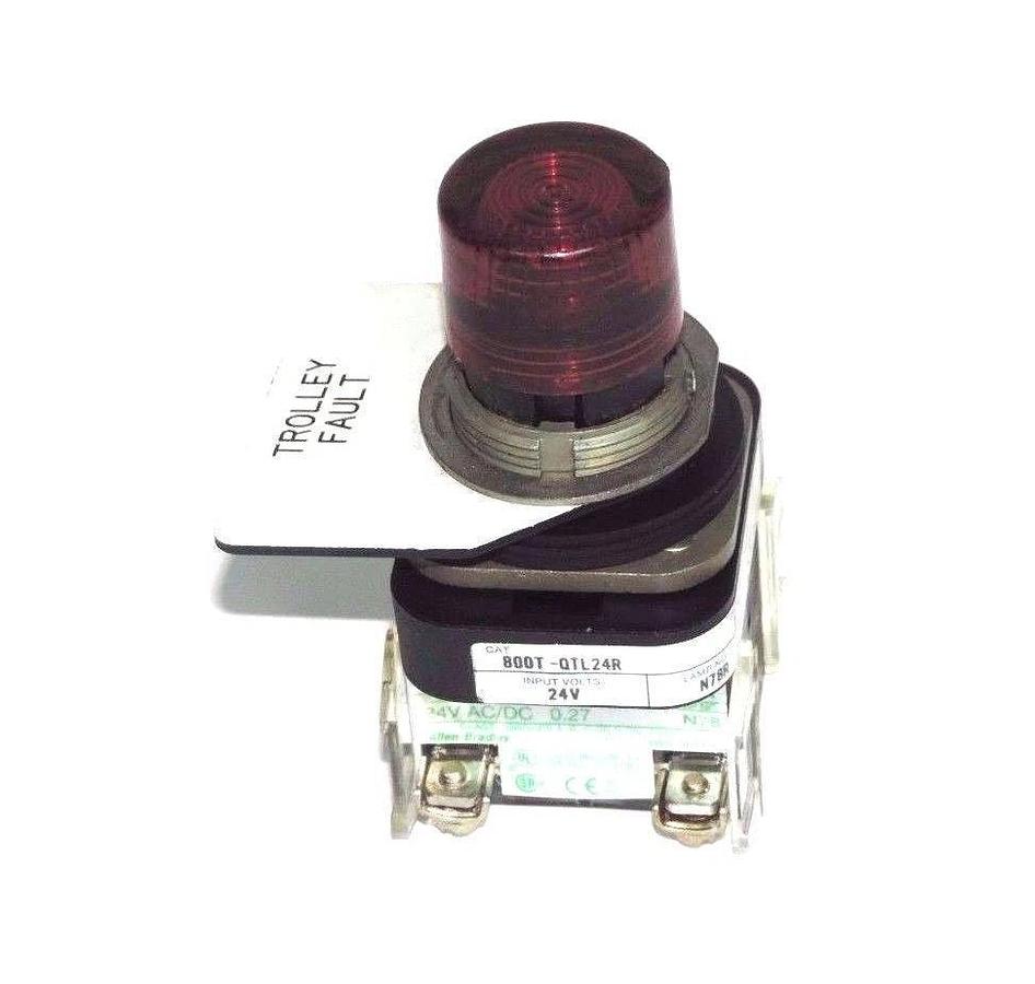 Used ALLEN BRADLEY 800T-QTL24R SER T PUSHBUTTON W/ 800T-NL24 MODULE & 800T-XA CONTACT