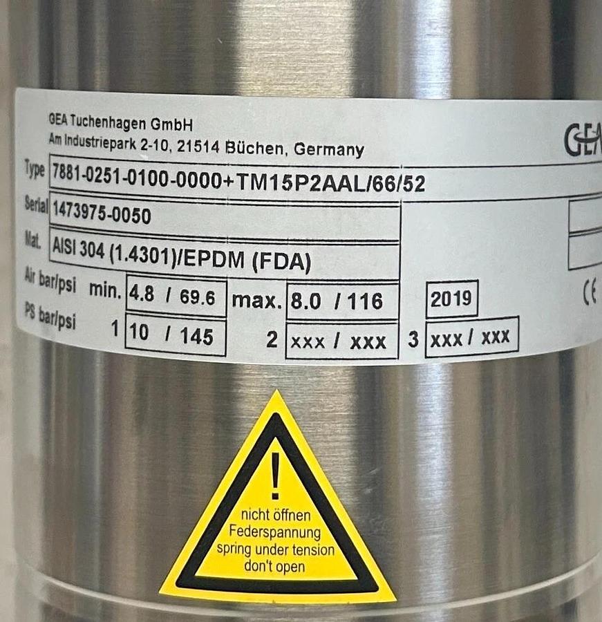 GEA 7881-0251-0100-0000+TM15P2AAL/66/52 BUTTERFLY VALVE ASSEMBLY 1'' 170mA NSNP
