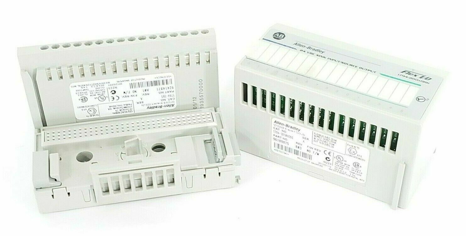 Used ALLEN BRADLEY 1794-IB10XOB6 FLEX I/O SER. A REV. B03 W/ 1794-TB3 SER. A REV. A01