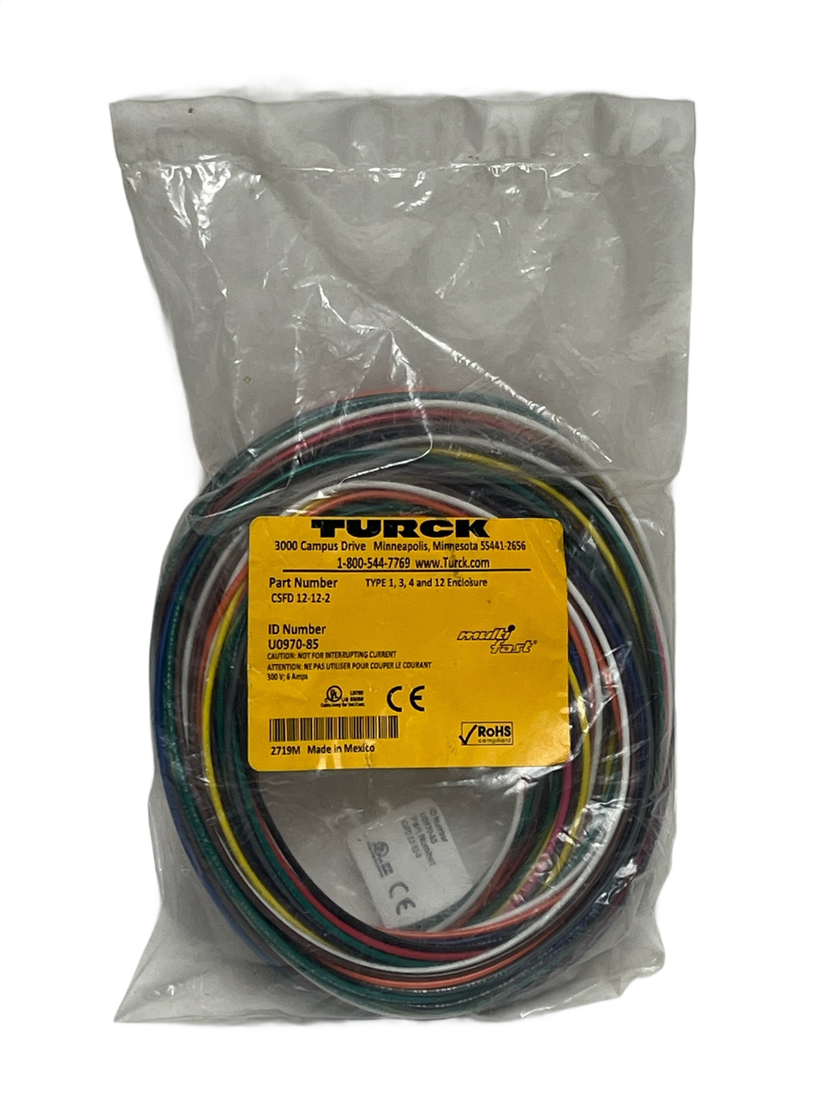 Used Turck CSFD 12-12-2 Multifast Receptacle 12-Pin M23 Male 2M NEW Surplus