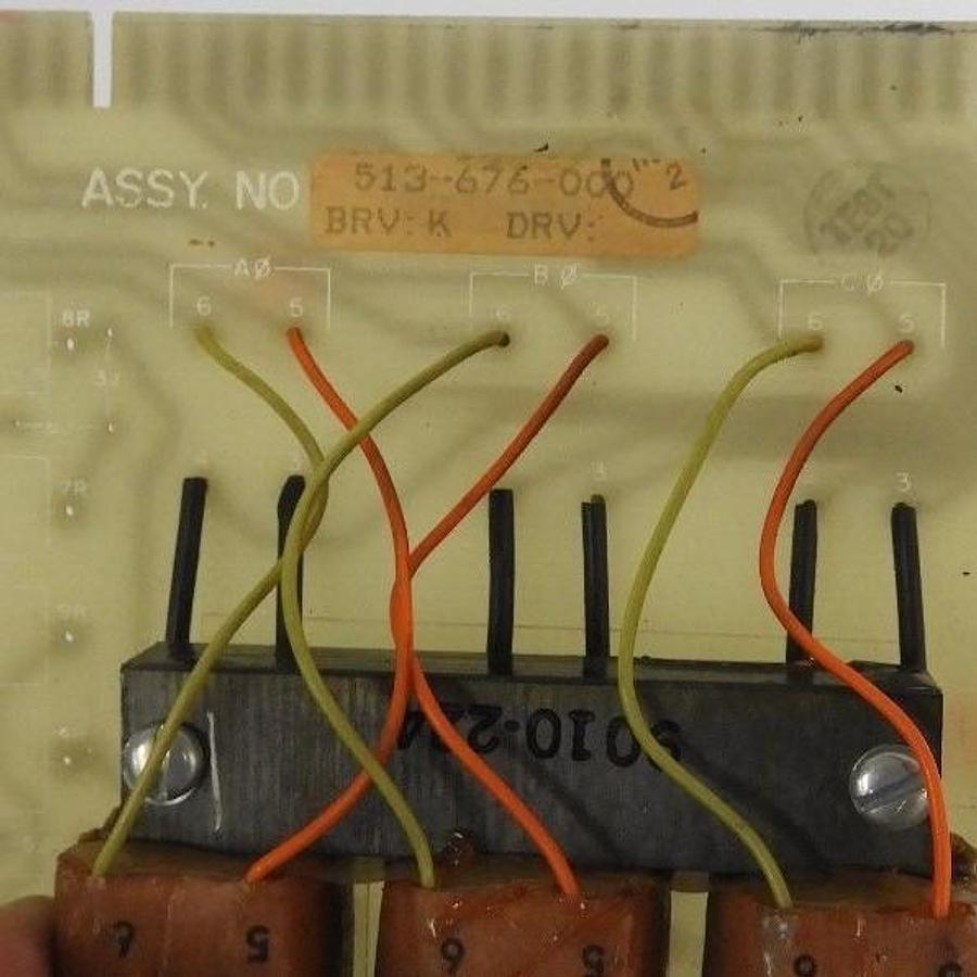 Used BURTON EMERSON 513-676-000 CIRCUIT BOARD BRV: K, 3FCTPLD, EP-6