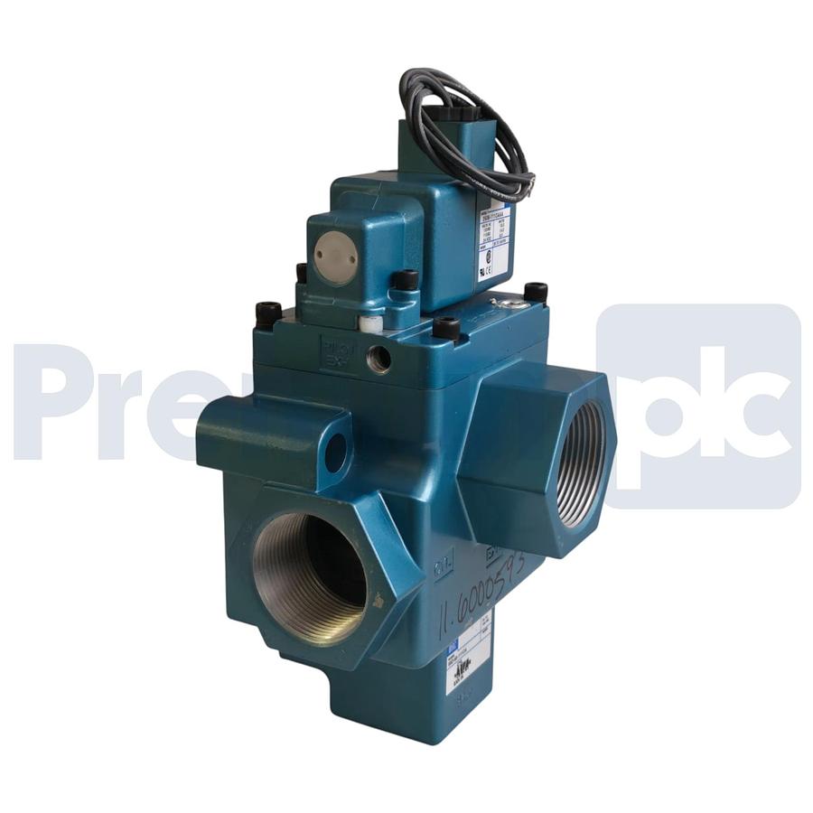 Used MAC Valve 58D-63-111CA 3/2-Way N/O Solenoid Valve 1-1/2" w/250B-111CAAA 110/120V