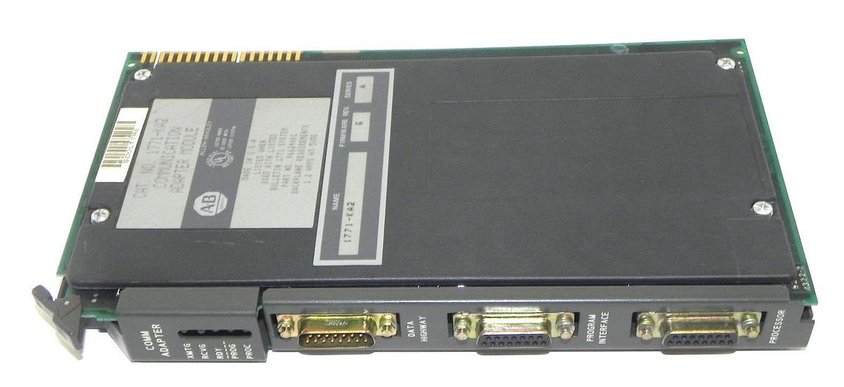 Used ALLEN BRADLEY 1771-KA2 COMMUNICATION ADAPTER MODULE F/W REV. G SER. A