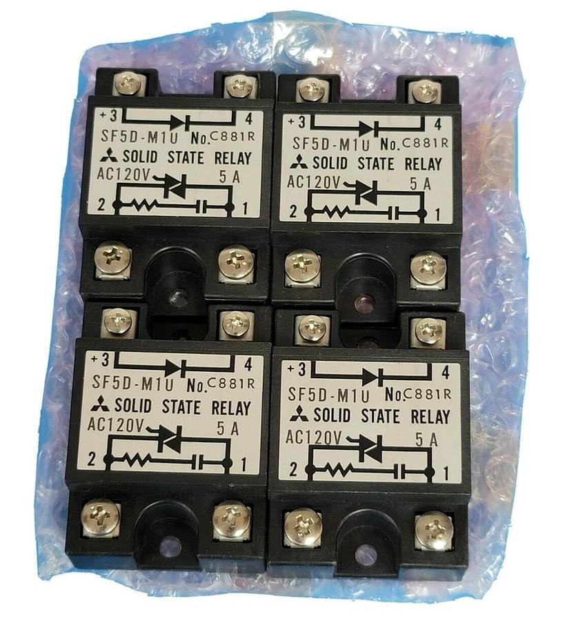 Used LOT OF 4 MITSUBISHI SF5D-M1U SOLID STATE RELAYS AC120V