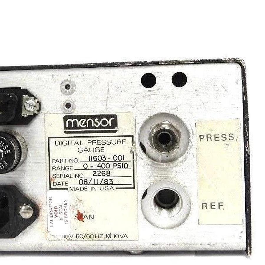 Used MENSOR 11603-001 DIGITAL PRESSURE GAUGE 11603001, 0-400 PSID