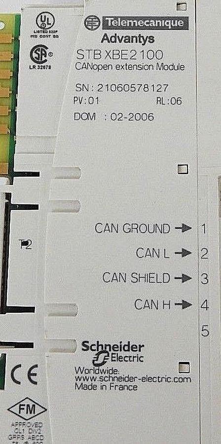 Used SCHNEIDER ELECTRIC TELEMECANIQUE STBXBE2100 ADVANTYS CANOPEN EXTENSION MODULE