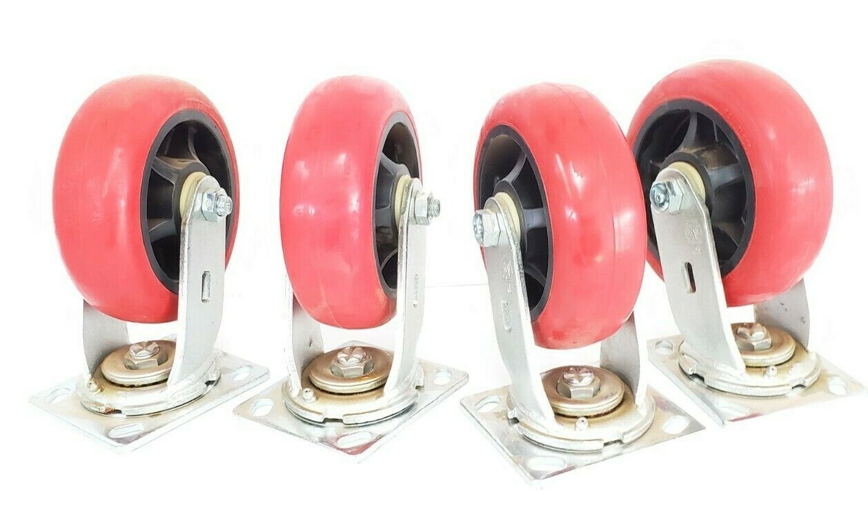Used LOT OF 4 NEW COLSON / GENERIC 4-6109-921 SWIVEL CASTORS 6X2 6'' FAULTLESS