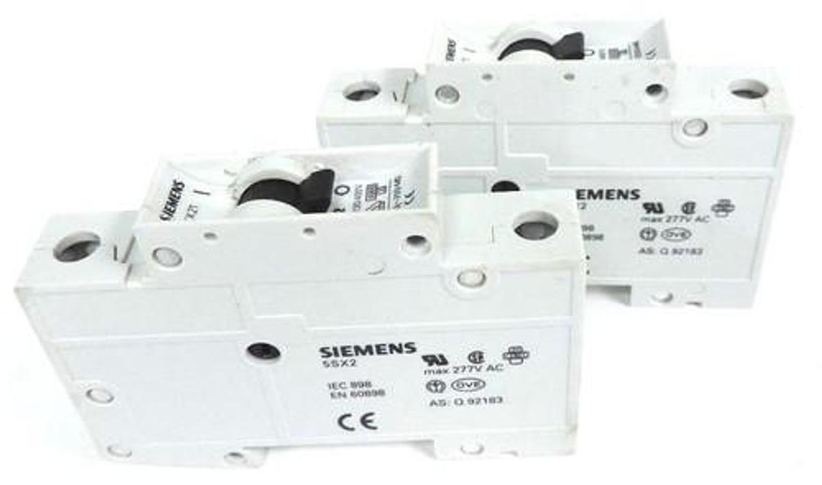 Used LOT OF 2 SIEMENS 5SX21C2 CIRCUIT BREAKERS 5SX21-C2, 230/400V