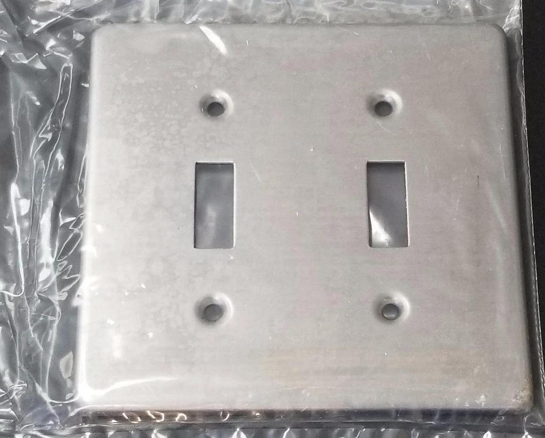 Used NEW HUBBELL KILLARK 2FT STAMPED ALUMINUM COVER FOR 2 TOGGLE SWITCHES