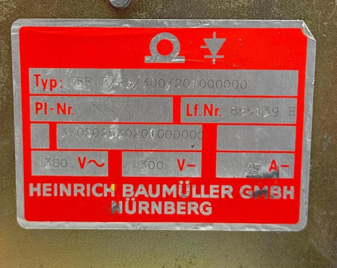 Used HEINRICH BAUMULLER BE 2/25/300/201000000 / 3E0202530201000000 DC DRIVE 380V USNP