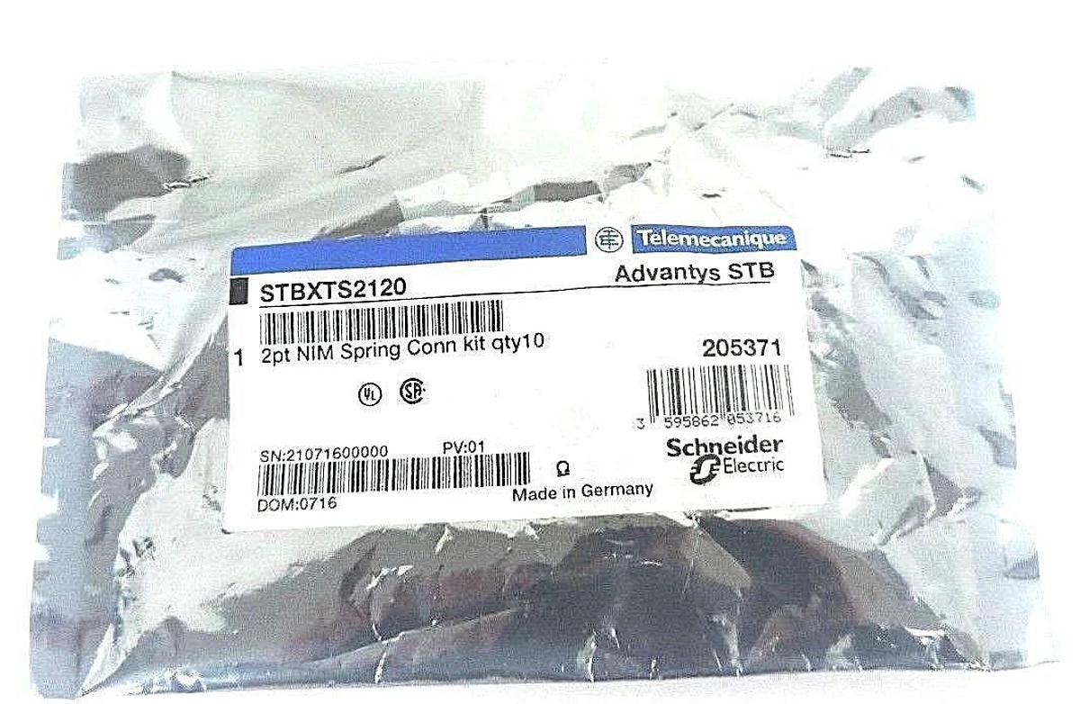 Used NEW TELEMECANIQUE STBXTS2120 ADVANTYS STB 2PT NIM SPRING CONN KIT QTY: 10
