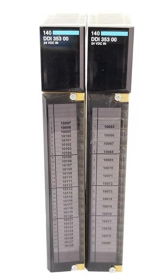 Used LOT OF 2 SCHNEIDER AUTOMATION 140 DDI 353 00 REV. 01.02 INPUT MODULES 140DDI353