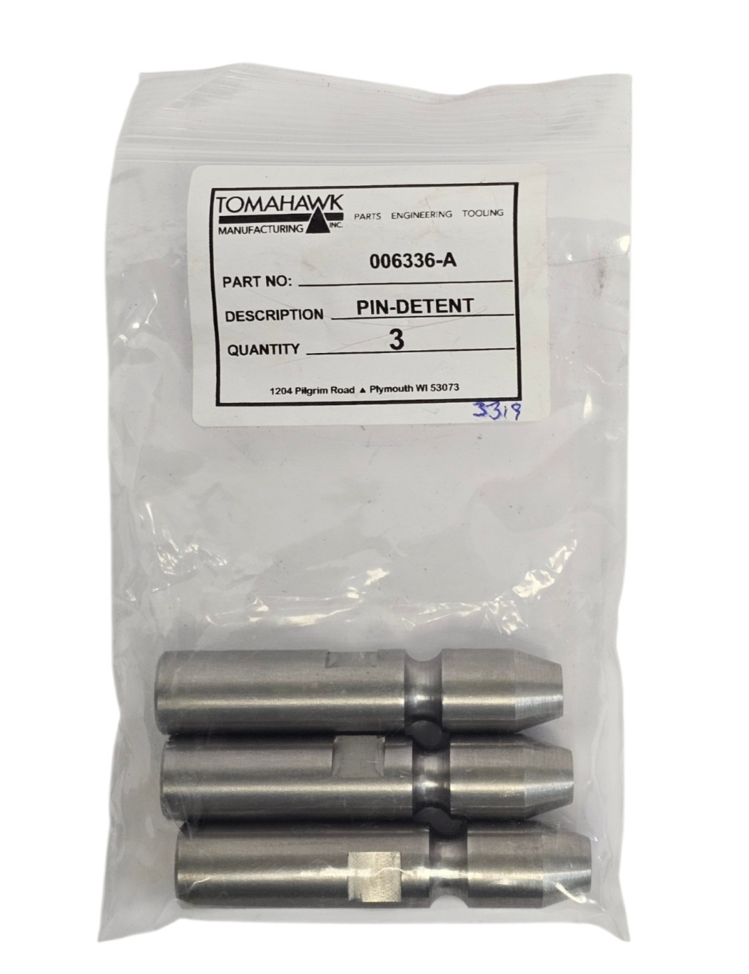 Used LOT OF 3 NEW TOMAHAWK 006336-A PIN DETENT