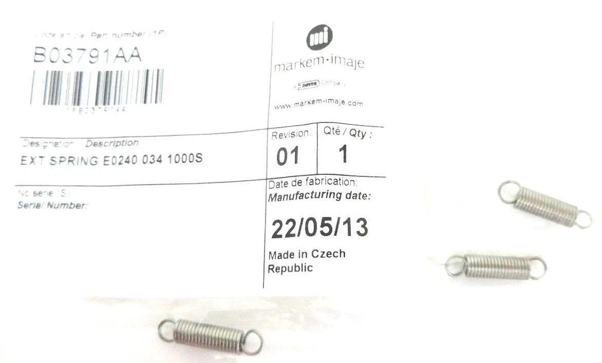 Used LOT OF 3 NEW MARKEM-IMAJE B03791AA EXT SPRINGS E0240 034 1000S