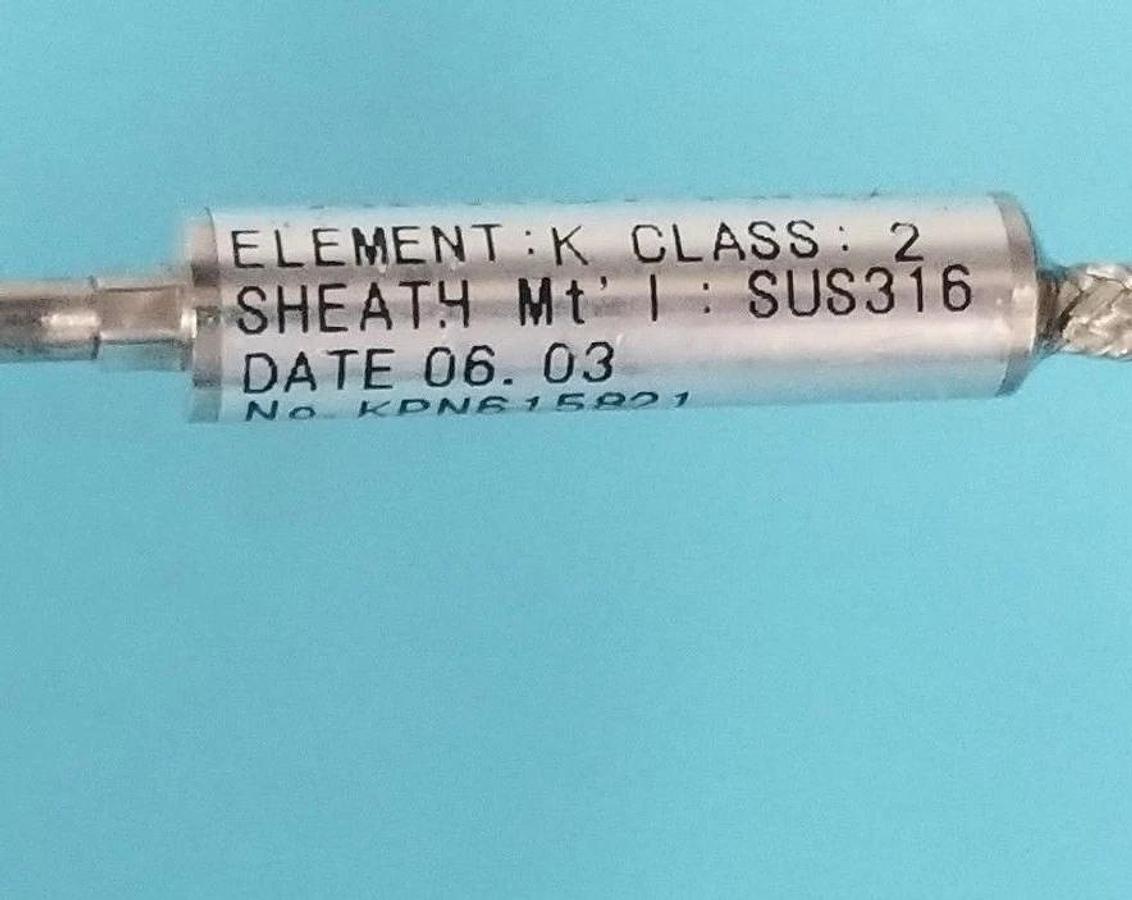 Used OKAZAKI AEROPAK KPN615821 THERMOCOUPLE ELEMENT SUS316, ELEMENT K, CLASS 2