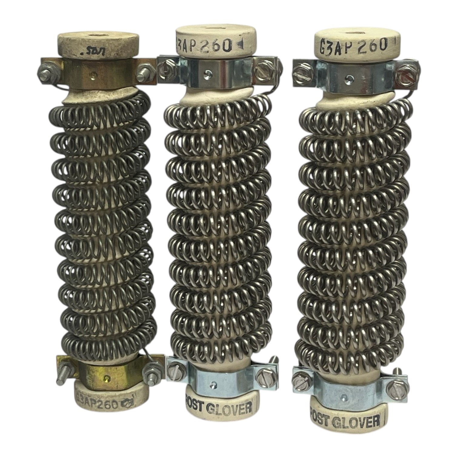 Used LOT OF 3 Post Glover G3AP260 Wirewound Power Resistor 2.6 Ohm - New Surplus