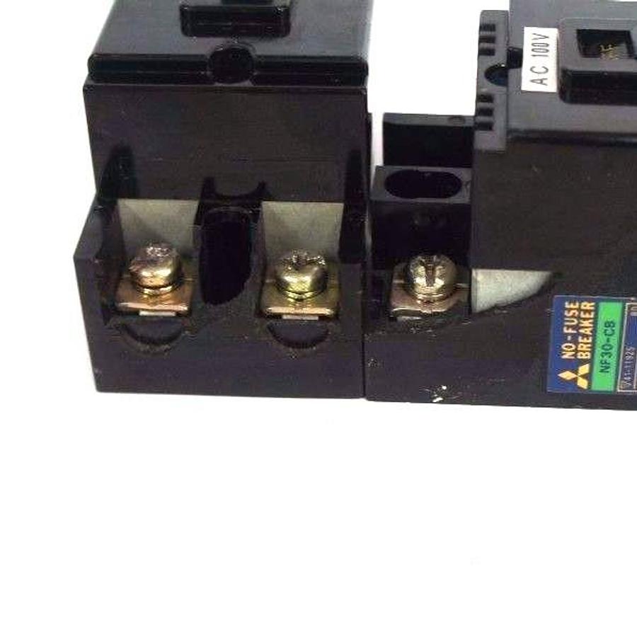 Used LOT OF 7 MITSUBISHI NF30-CB NO FUSE CIRUIT BREAKERS 15 AMP, 2P, 250V, NF30CB