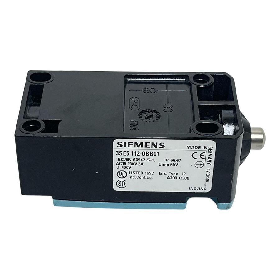 Used Siemens 3SE5112-0BB01 SIRIUS Position Limit Switch Metal 1NO/1NC