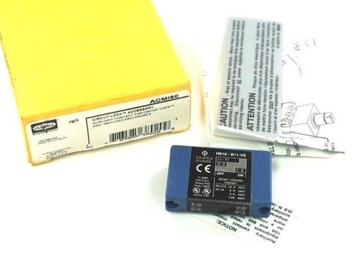 NIB HUBBELL ACMI60 CIRCUIT LOCK AUXILIARY CONTACT 10A 600VAC