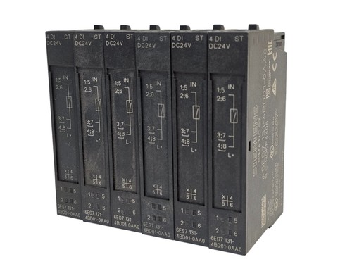 Used LOT OF 6 SIEMENS 6ES7131-4BD01-0AA0 DIGITAL INPUT MODULES 6ES71314BD010AA