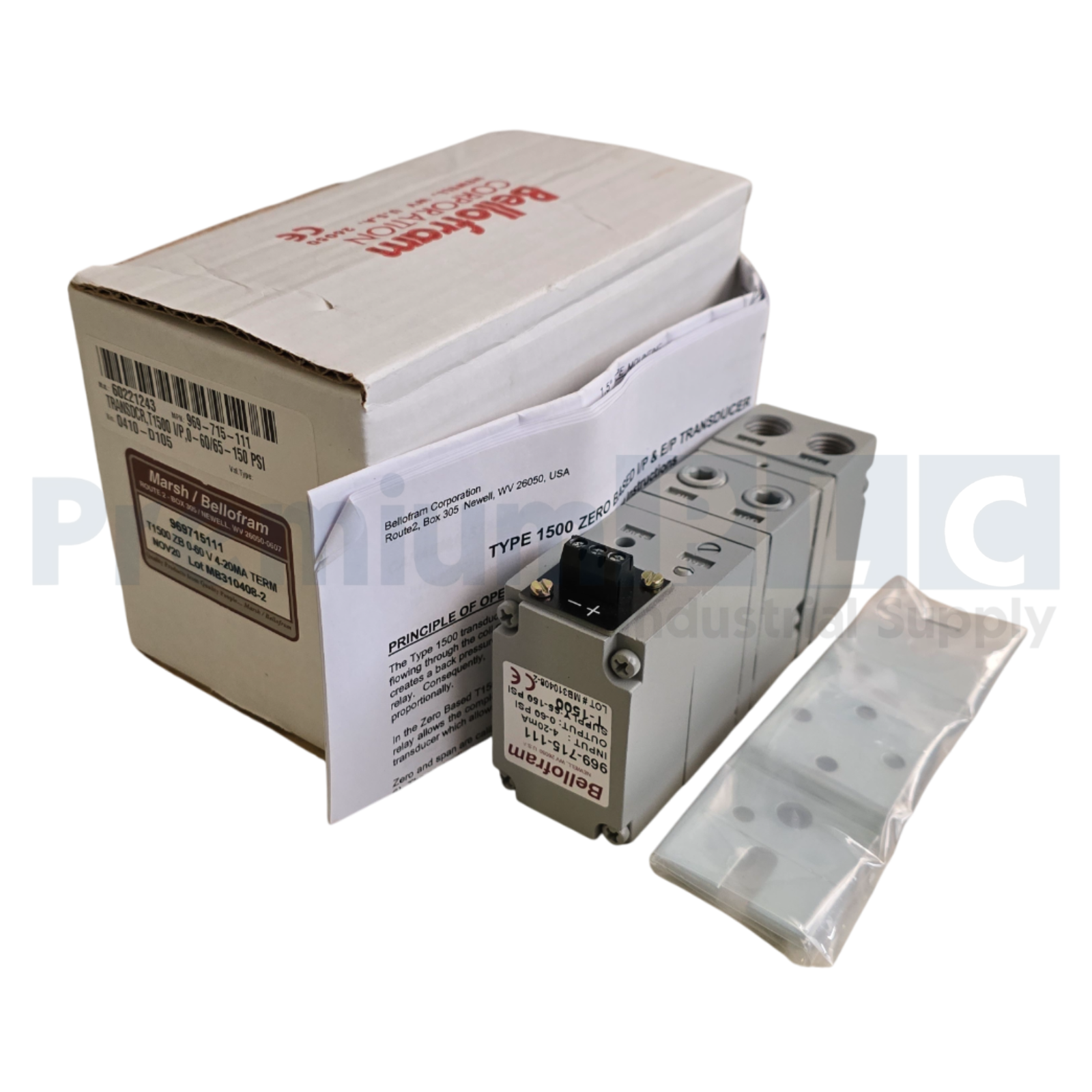 Used MARSH BELLOFRAM 969-715-111 T1500 I/P ELECTRO-PNEUMATIC TRANSDUCER 969715111 NEW