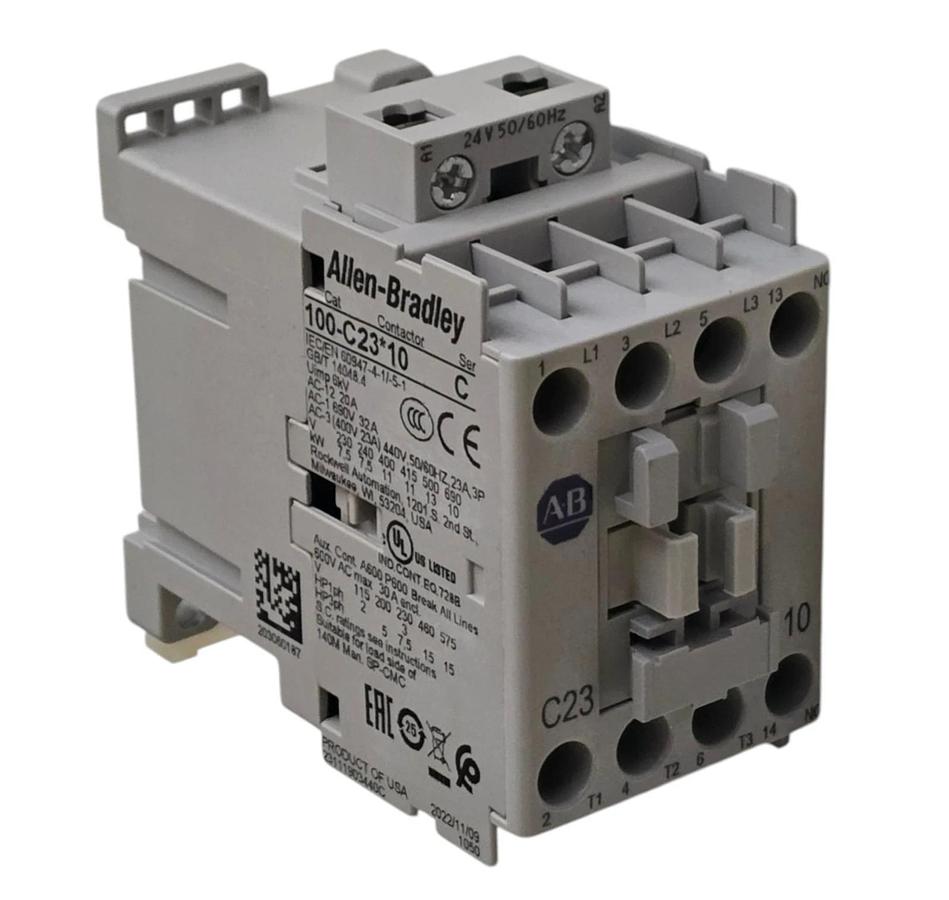 Allen-Bradley 100-C23KJ10 /C 100-C IEC Contactor 3-P 23A, 1 N.O. Coil 24VAC NSMP