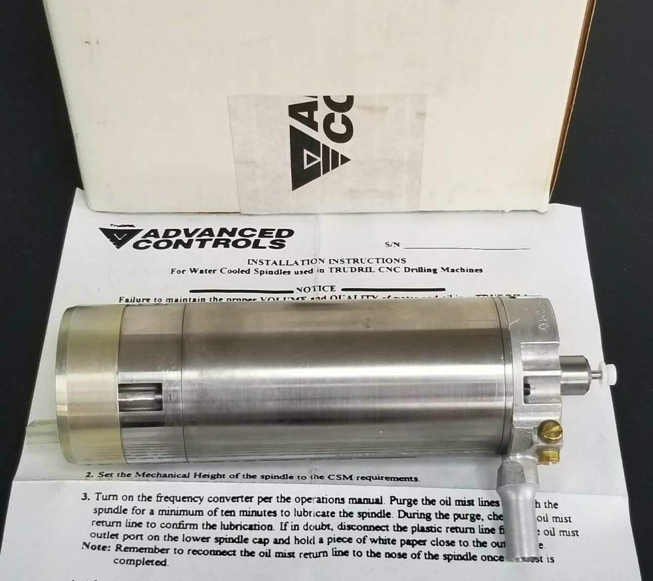 NIB ADVANCED CONTROLS 18630-108R CNC SPINDLE 3/8'' ORIFICE 18630-108 18630108R