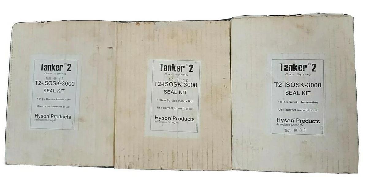 Used (3) NIB HYSON PRODUCTS TANKER-2 T2-ISOSK-3000 GAS SPRING SEAL KITS T2ISOSK3000
