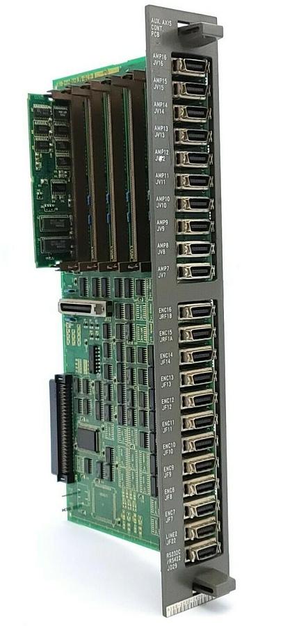 Used FANUC A16B-2202-0820/02B AUXILIARY AXIS CONTROL PC BOARD W/ A20B-2902-0070/04B