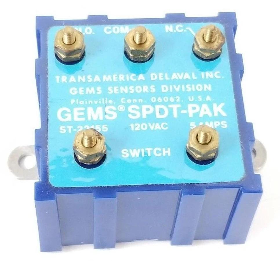 Used NIB GEMS SENSORS 22155 SPDT-PAK RELAY ST-22155 120VAC-5A