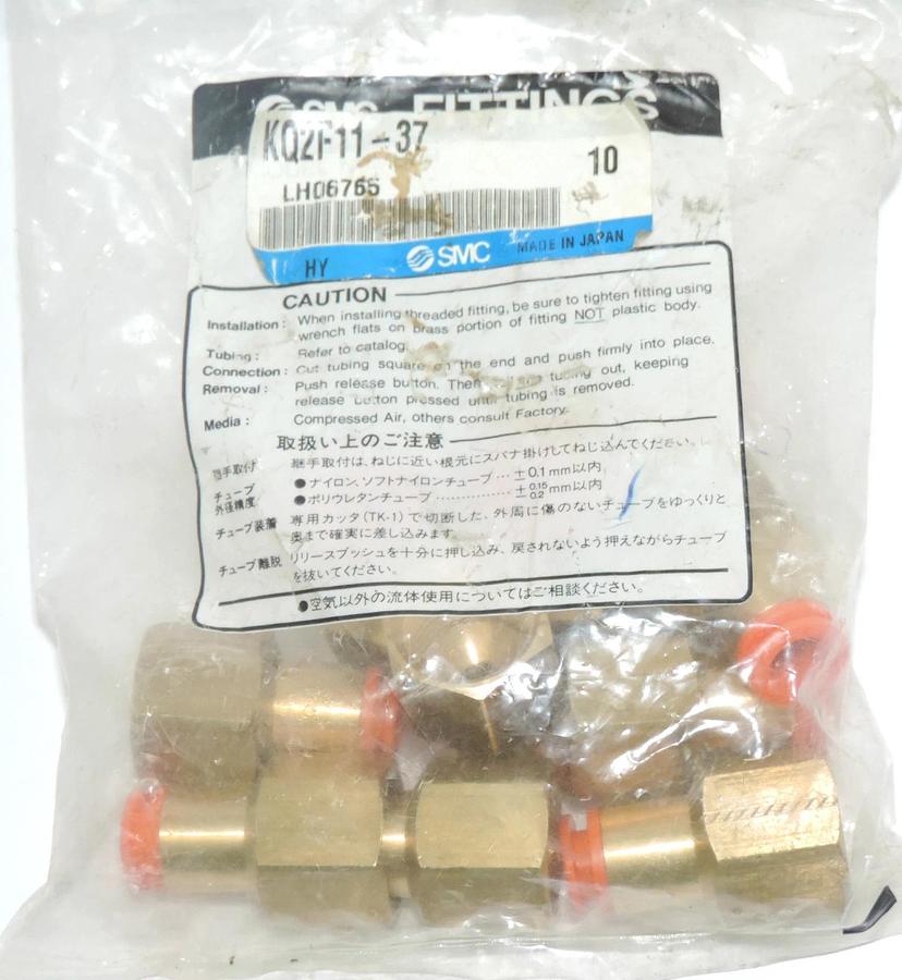 Used NEW SMC KQ2F11-37 FITTINGS FEMALE CONNECTOR KQ2F1137 (QTY:10)