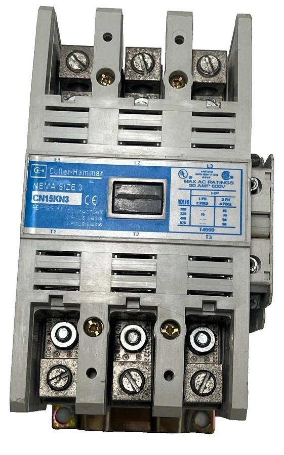 CUTLER-HAMMER CN15KN3E-U SER A 1NEMA Size 3 OPEN TYPE NON-REV. 90A 208V COIL