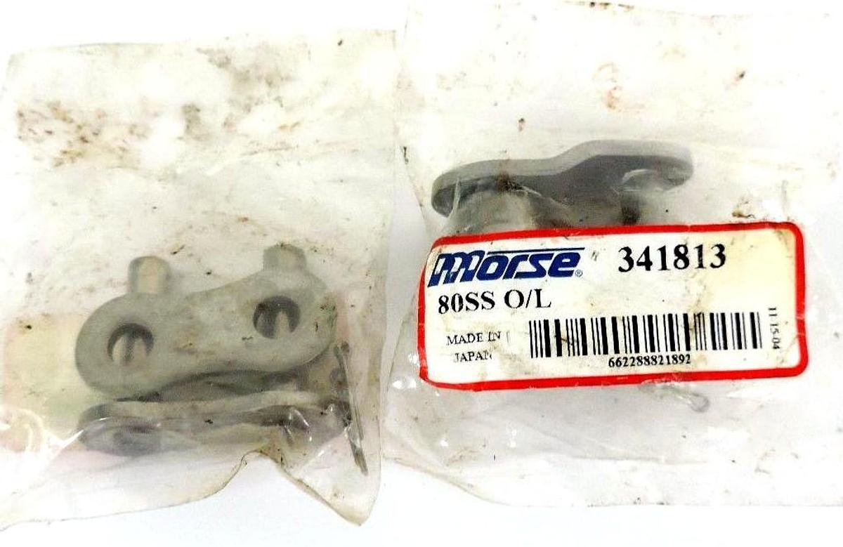Used LOT OF 2 NEW MORSE 340436 80SS C/L C/P S/F CONNECTING LINKS
