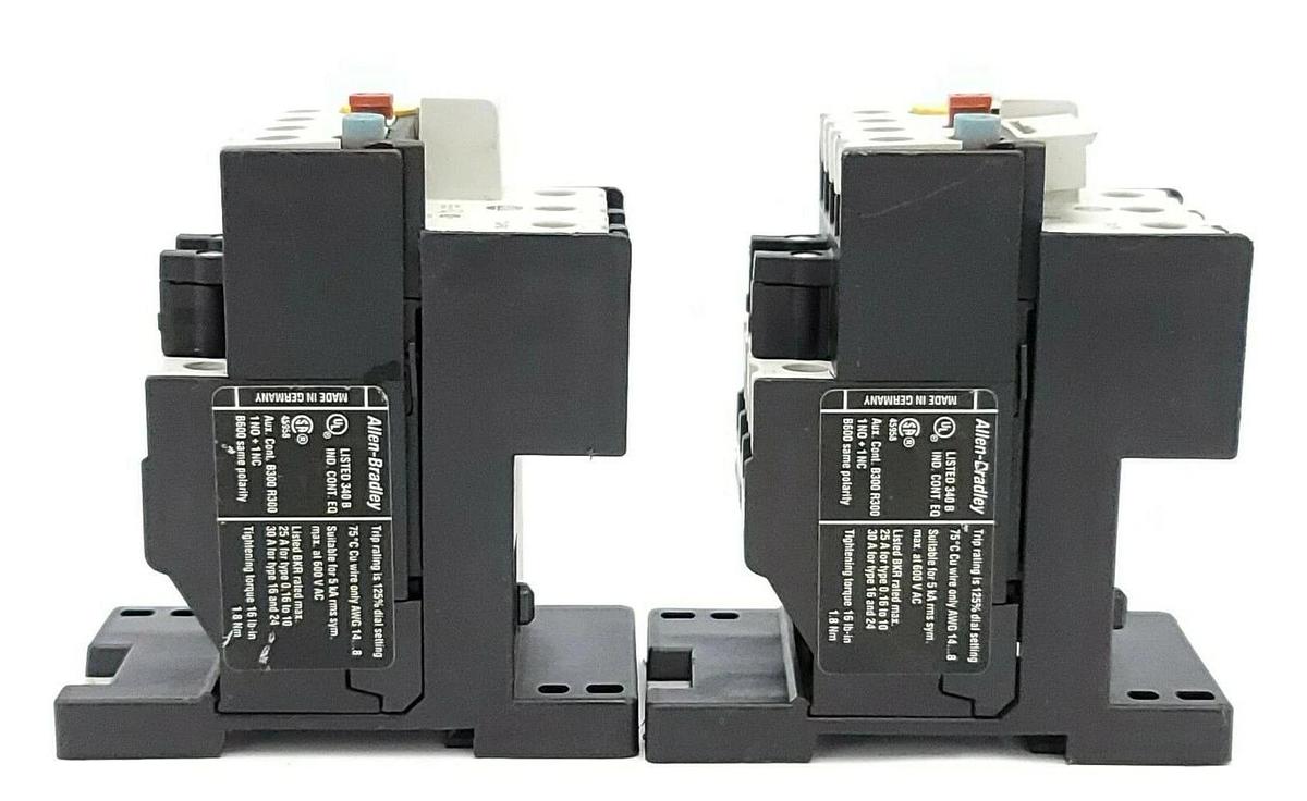 Used LOT OF 2 ALLEN BRADLEY 193-TAB24 OVERLOAD RELAYS 1.6-2.4 AMP SER. B