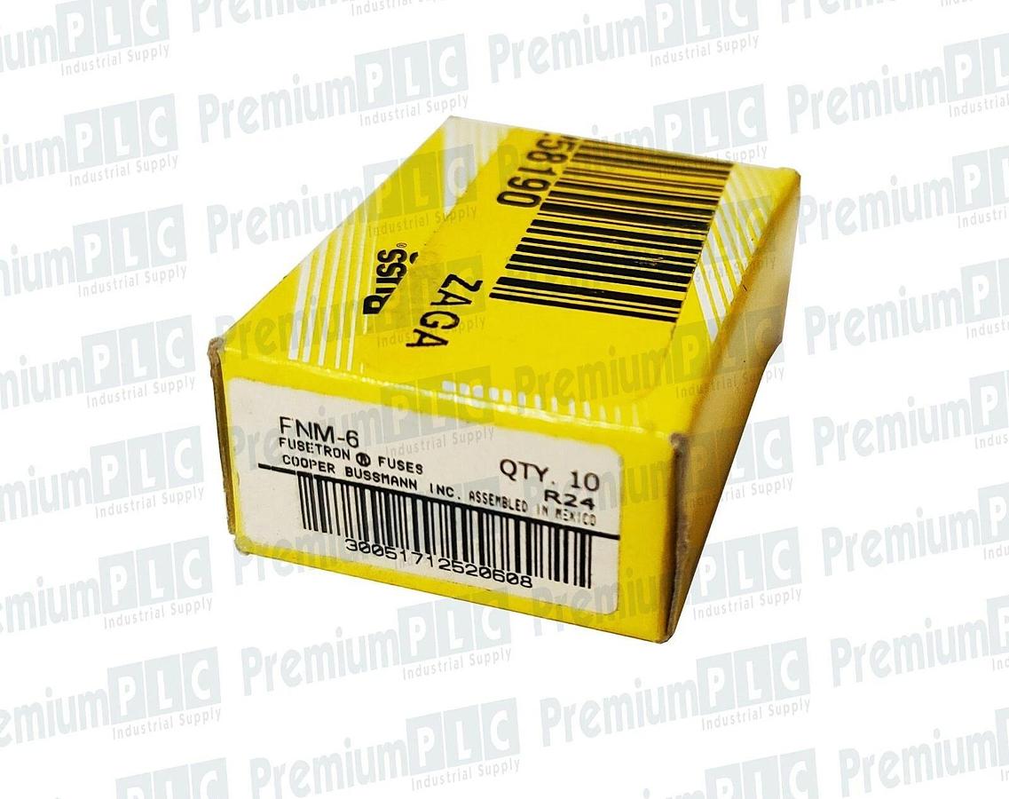 Used BOX OF 10 COOPER BUSSMANN FNM-6 FUSETRON FUSES CLASS MIDGET 6 AMP 250V TRM6 NIB