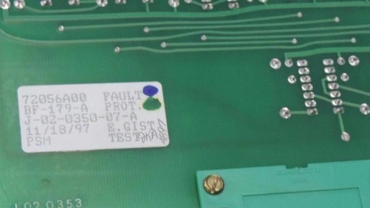 Used PACHYDYNE ASM J-02-0350 CONTROL RMT/LCL CARD SC 72056A00, BF-179-A, J020353