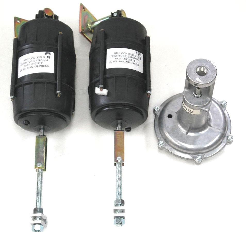 Used LOT OF 2 KMC CONTROLS MCP-1160-5111 6" PNEUMATIC DAMPER ACTUATORS W/ DIAPHRAGM
