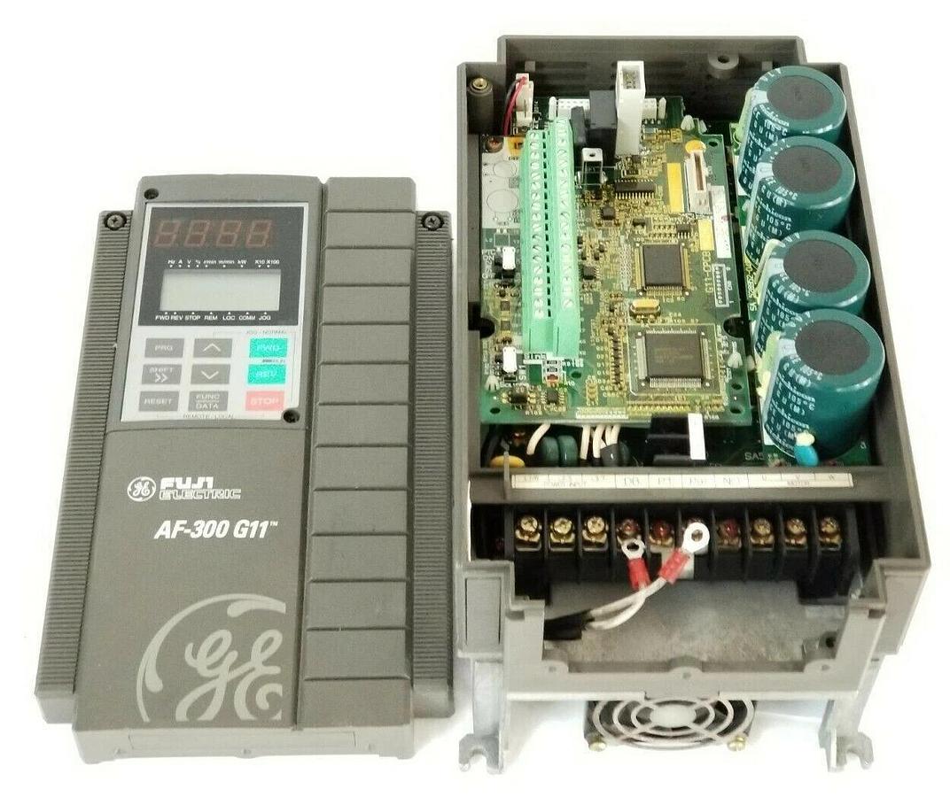 Used FUJI ELECTRIC 6KG1143005X1B1 INVERTER DRIVE 5HP, 13.6A, 380/480VAC, AF-300G11