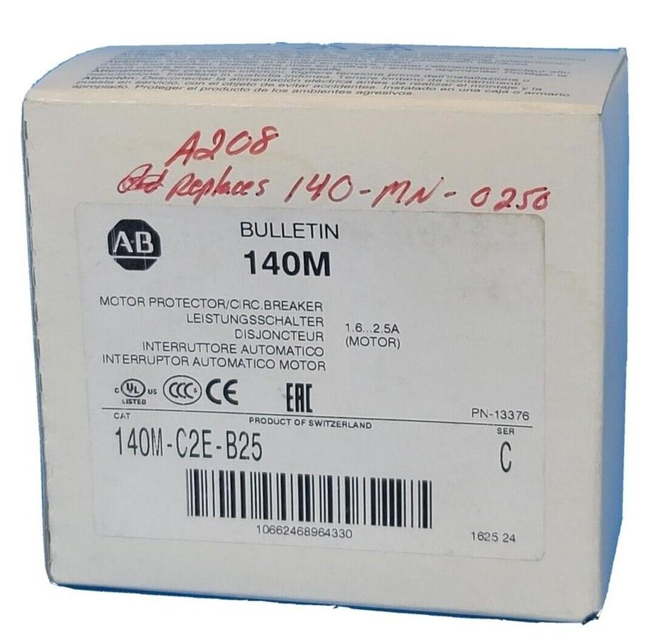 Used NIB ALLEN BRADLEY 140M-C2E-B25 SER. C MOTOR PROTECTOR/CIRC. BREAKER 1.6...2.5A