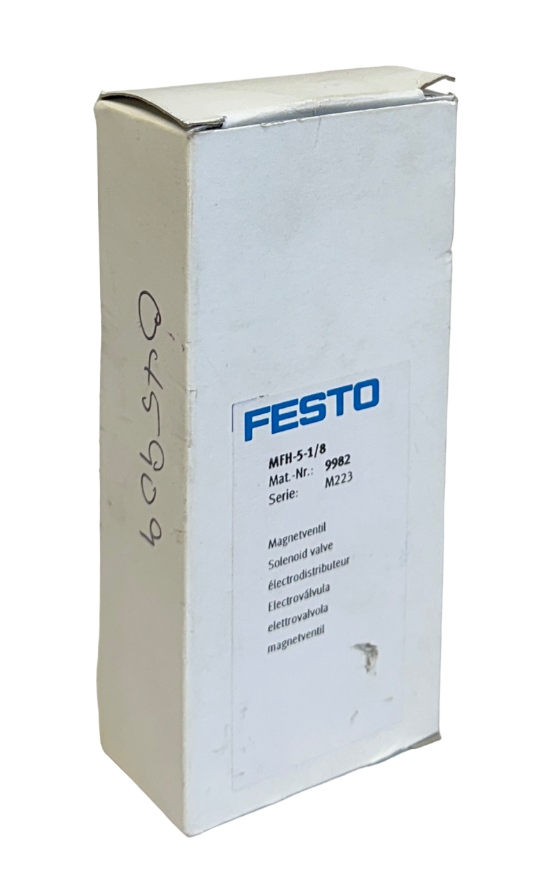 Used FESTO MFH-5-1/8 / 9982 MFH SERIES SOLENOID VALVE 5/2 MONOSTABLE MFH518 NSMP