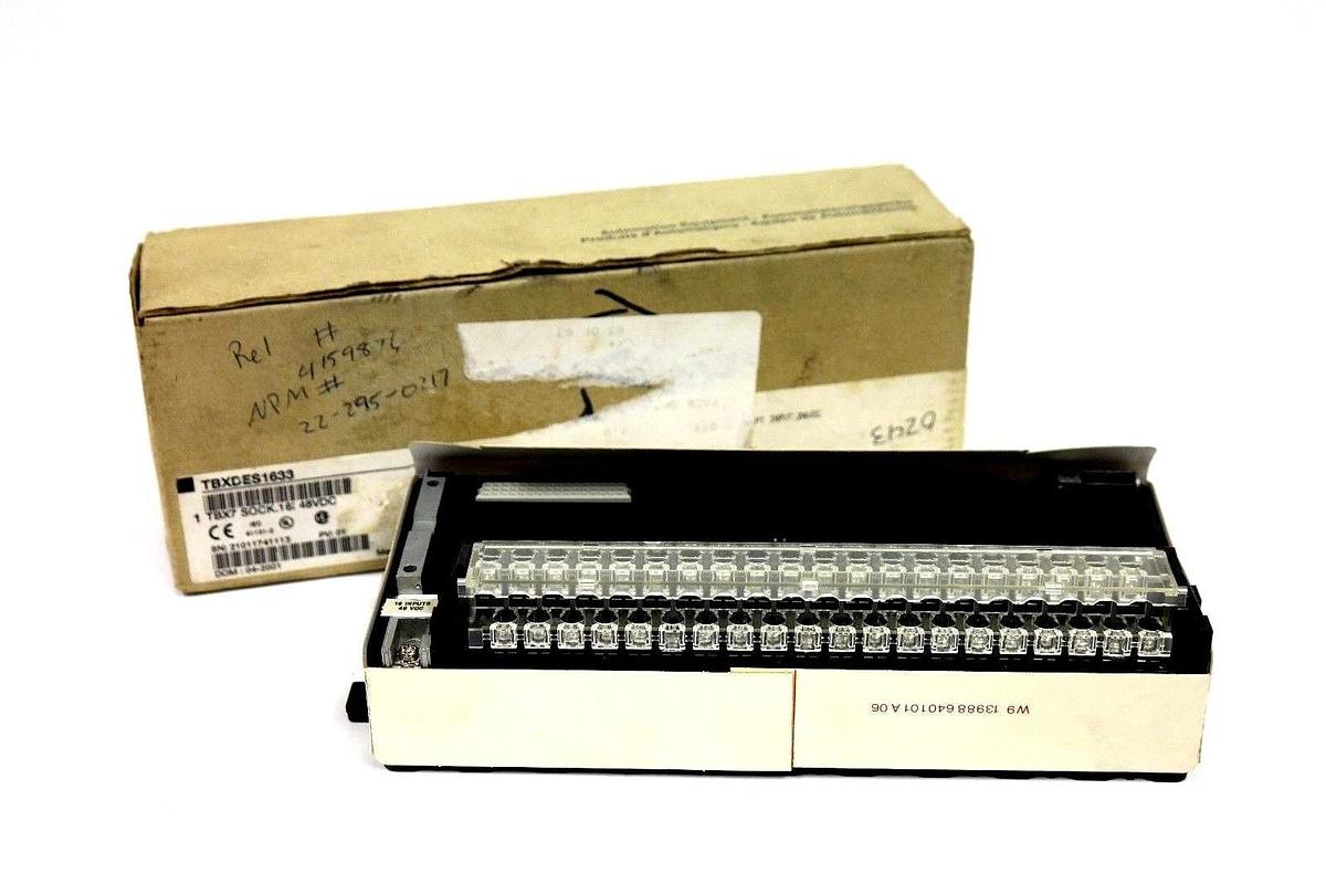 Used NIB SCHNEIDER AUTOMATION TBXDES1633 INPUT TBX7 SOCK. 16I 48VDC TBX-DES-1633