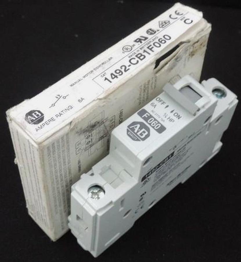 Used NIB ALLEN BRADLEY 1492-CB1F060 SER. C MANUAL MOTOR CONTROLLER 1492-CB-1-F-060