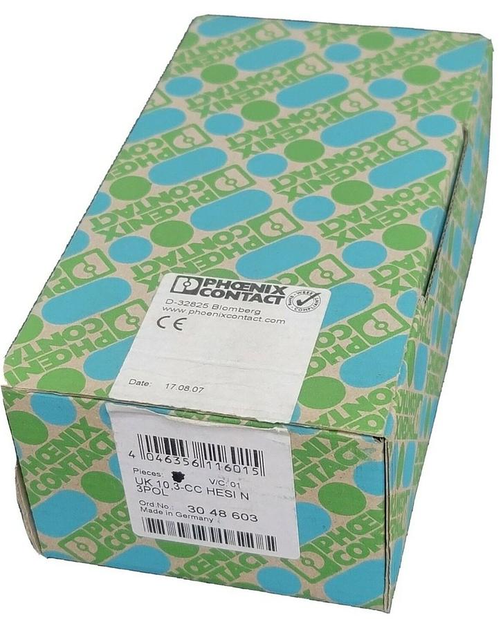 NEW PHOENIX CONTACT UK 10,3-CC HESI N 3POL TERMINAL BLOCK 30 48 603